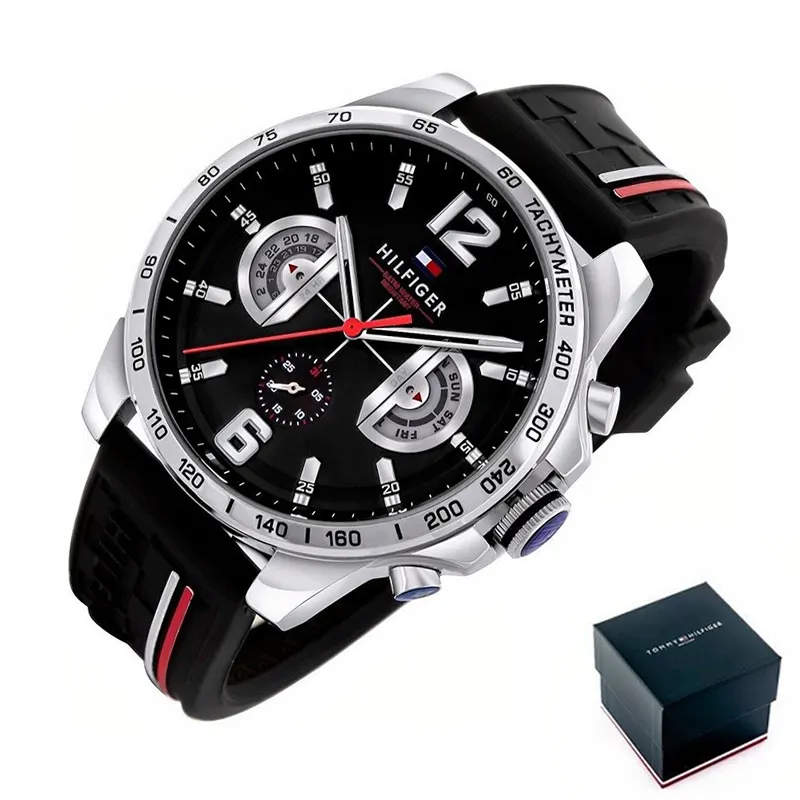 Tommy Hilfiger Decker Black Dial Silicone Men's Watch Watch- 1791473